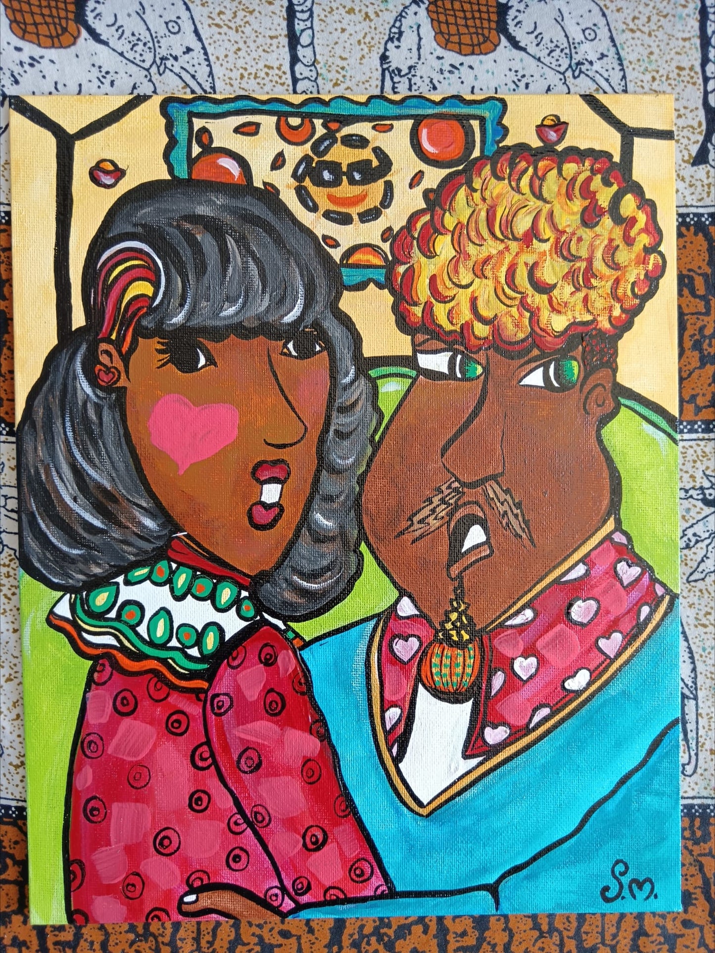 "Surprise" Peinture acrylique 24 X 30 cm - Pièce unique originale signée avec certificat d'authenticité