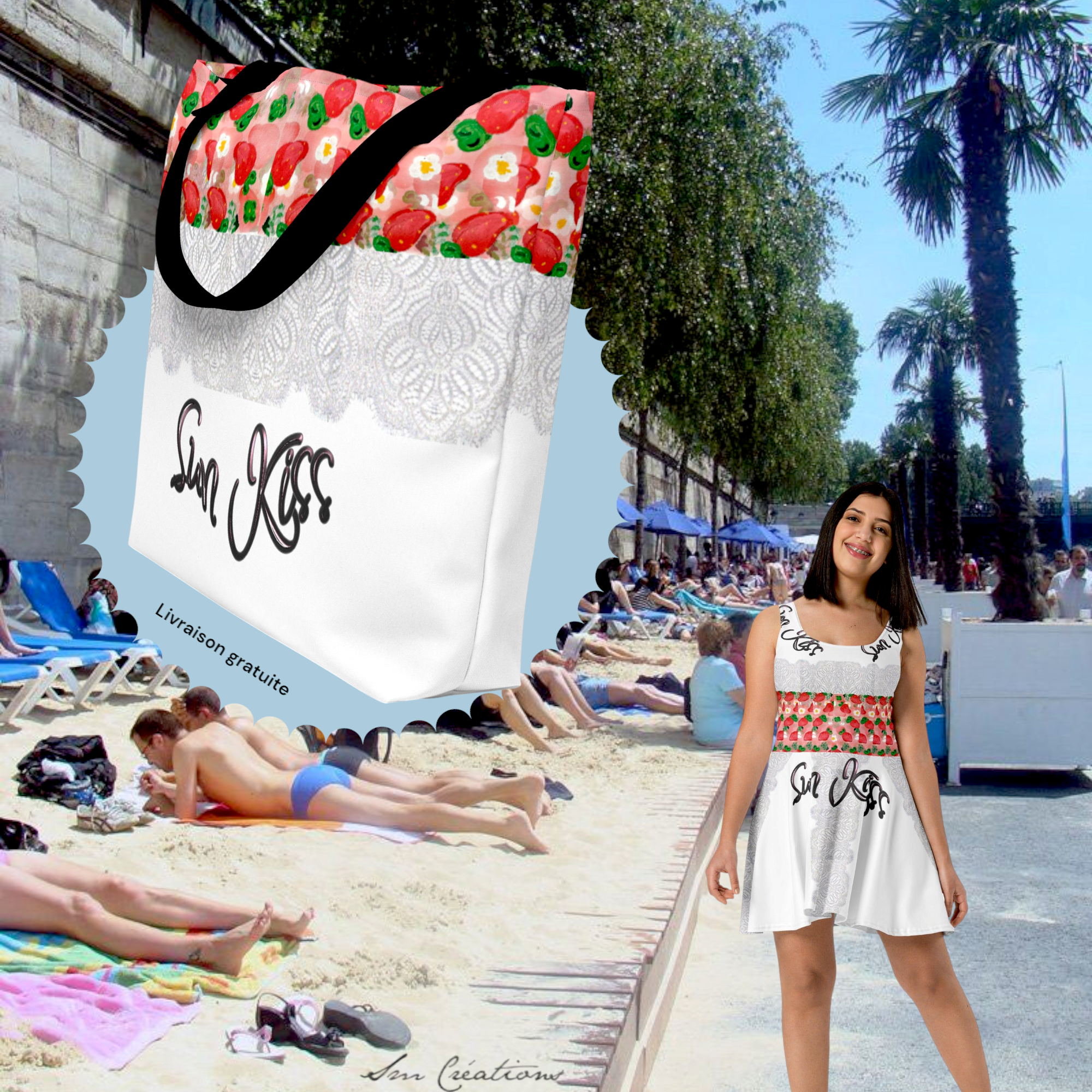 Tote bag large ''Sun Kiss'' SUMMER 25'