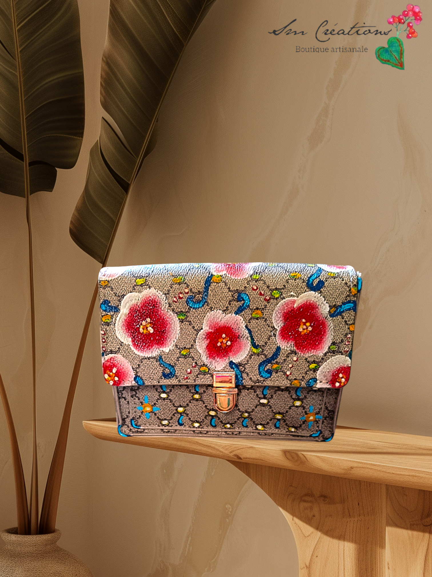 Sac ''Handmade with Paint'' Fleurs en fête - Exemplaire unique / Été 2025