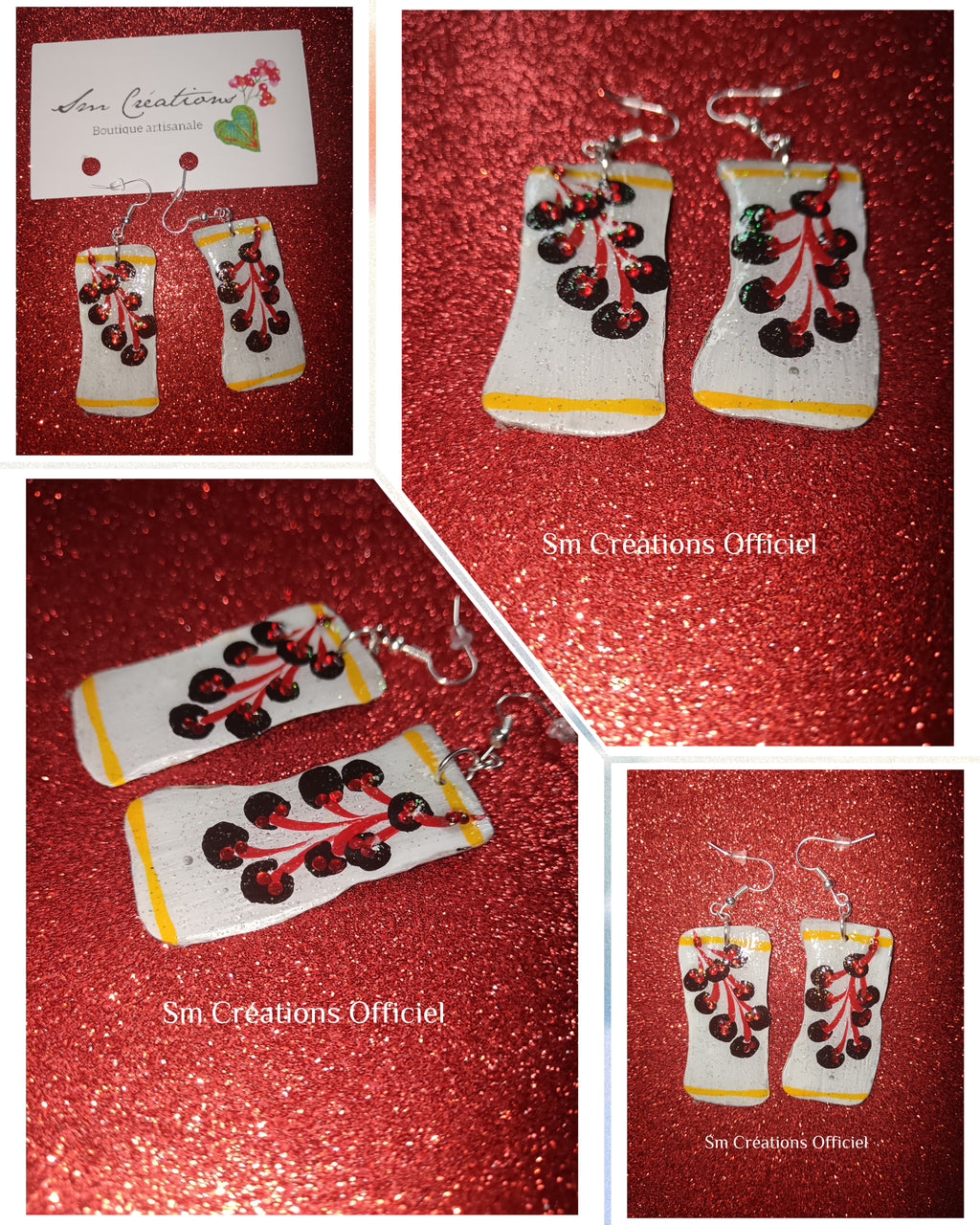 Boucle d'oreille artistique | 95% Naturel Fais Main