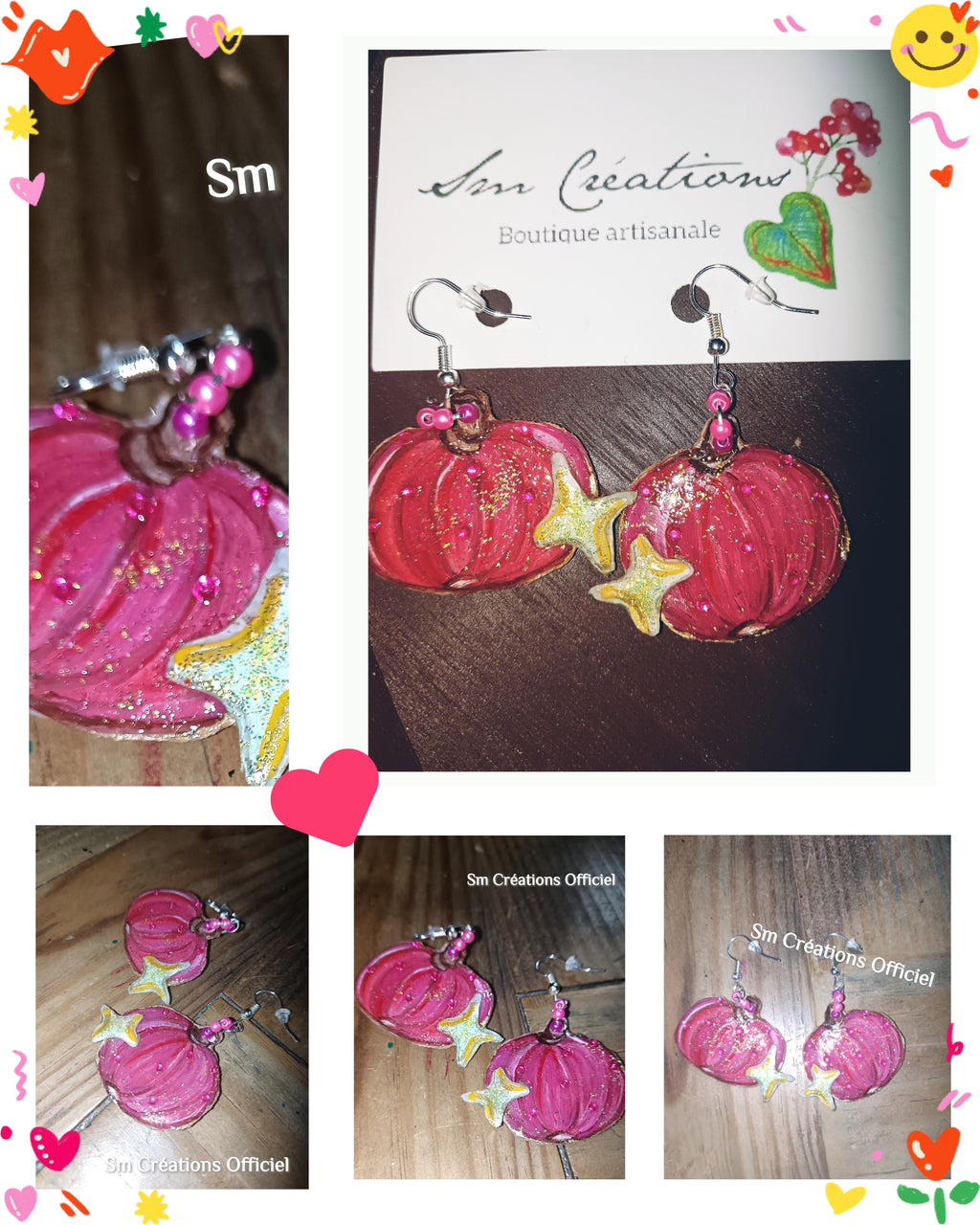 Boucle d'oreille artistique | 95% Naturel/ Fais Main