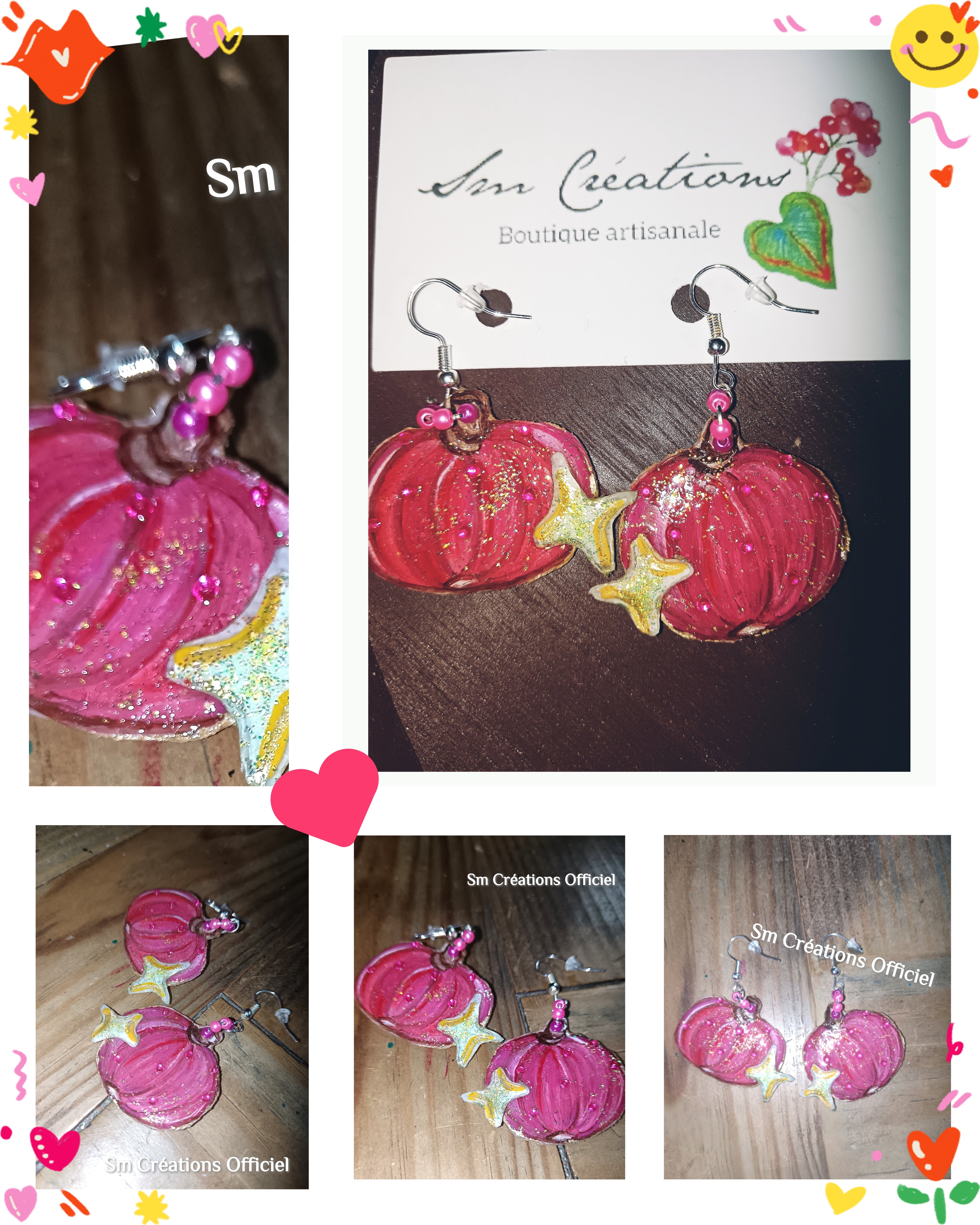 Boucle d'oreille artistique | 95% Naturel/ Fais Main