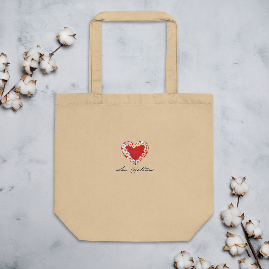 Tote Bag Bio "Petit Coeur Marguerite" Edition Spring Summer 2025 🌿 Econscious