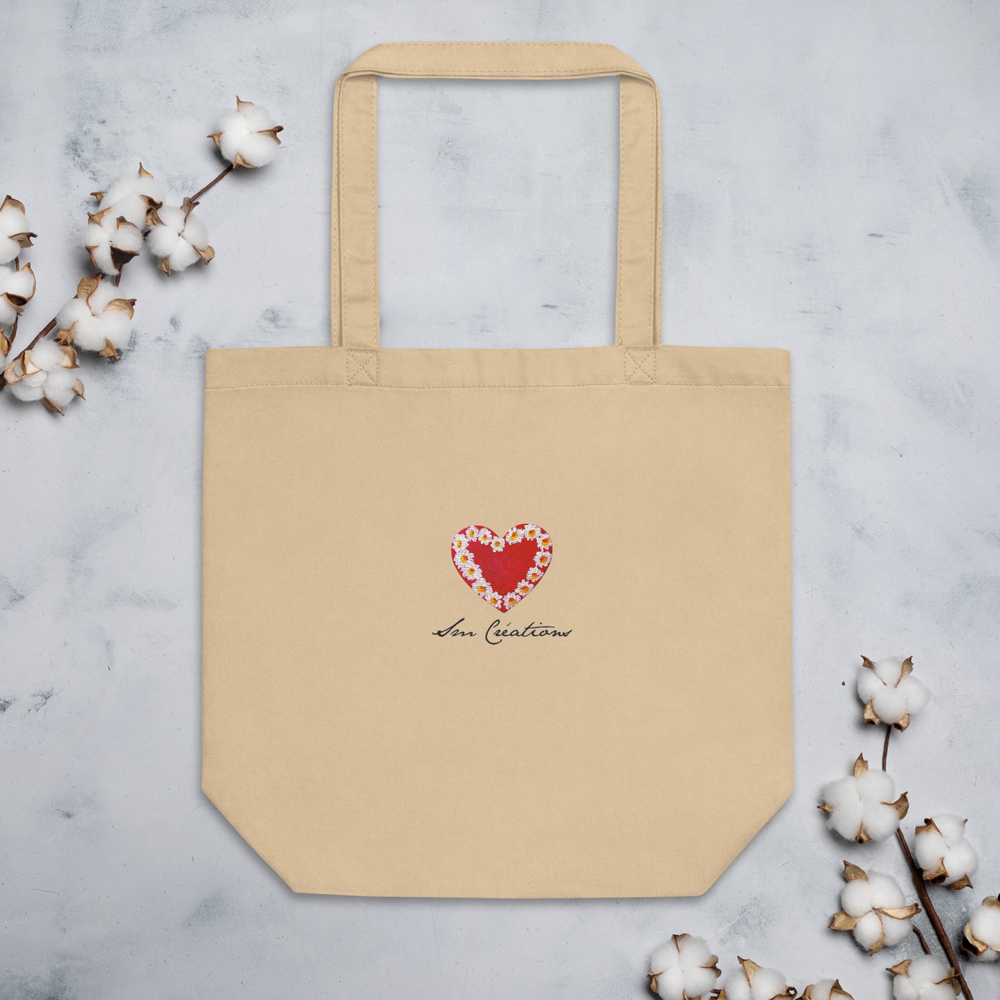 Tote Bag Bio "Petit Coeur Marguerite" Edition Spring Summer 2025 🌿 Econscious