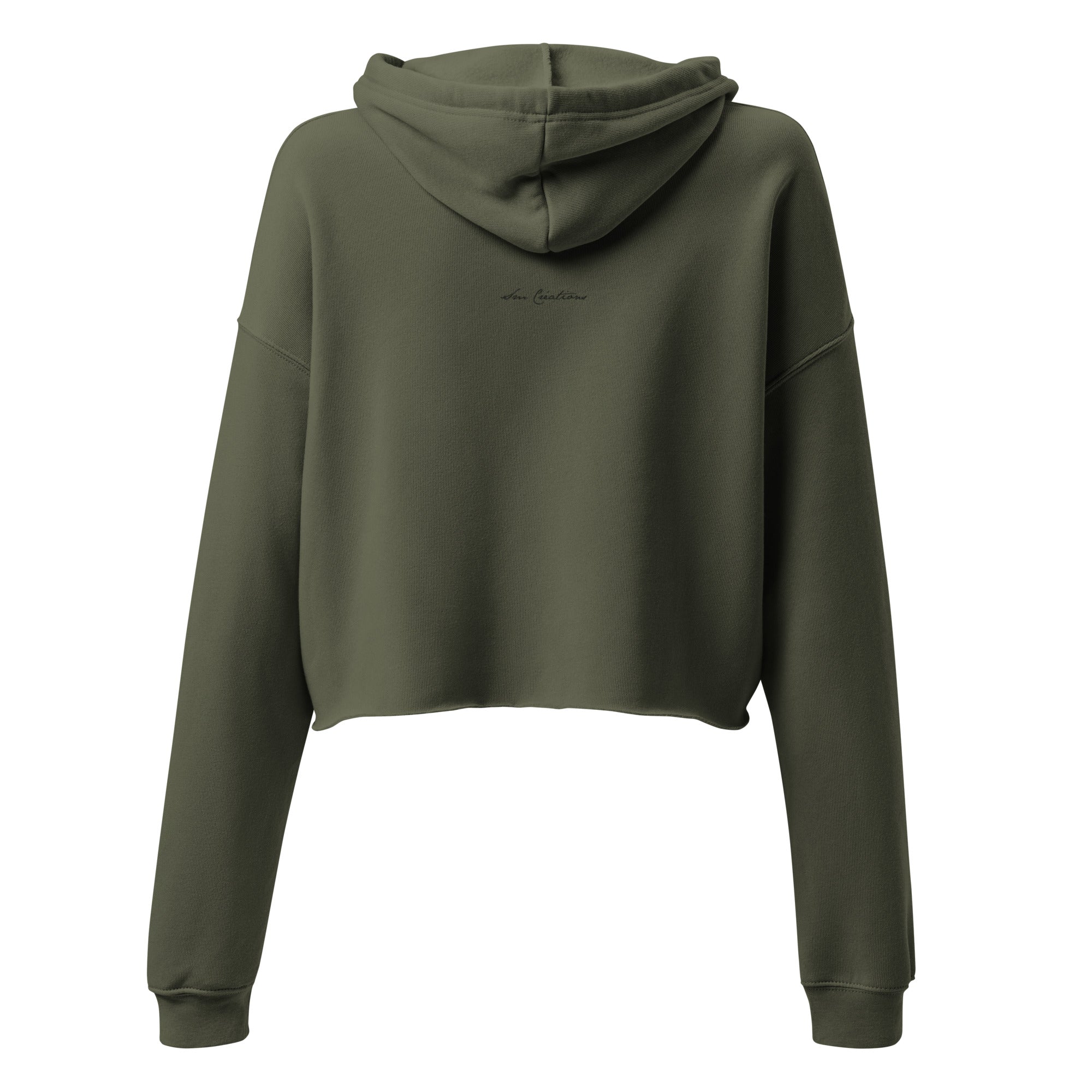 Sweat à Capuche Crop-Top '' 100% Nature'' Design 2025 Coloris Kaki